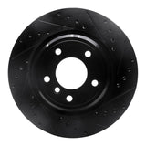 R1 Concepts 95-03 BMW 750IL Rear Right Drilled & Slotted Black Brake Rotor by R1 Concepts RNC-633-31041R