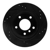 R1 Concepts 96-05 BMW 323I Rear Left Drilled & Slotted Black Brake Rotor