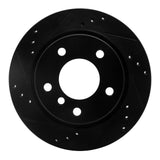 R1 Concepts 96-05 BMW 323I Rear Left Drilled & Slotted Black Brake Rotor