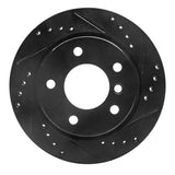 R1 Concepts 96-05 BMW 320I (USA/Canada) Rear Right Drilled & Slotted Black Brake Rotor by R1 Concepts RNC-633-31042R
