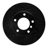 R1 Concepts 96-03 BMW 528I Front Left Drilled & Slotted Black Brake Rotor by R1 Concepts RNC-633-31043L