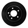 R1 Concepts 96-03 BMW 525I (USA/Canada) Rear Left Drilled & Slotted Black Brake Rotor