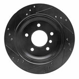 R1 Concepts 96-03 BMW 540I Rear Right Drilled & Slotted Black Brake Rotor by R1 Concepts RNC-633-31044R
