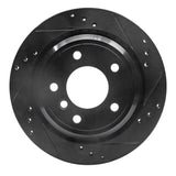 R1 Concepts 96-03 BMW 540I Rear Right Drilled & Slotted Black Brake Rotor by R1 Concepts RNC-633-31044R