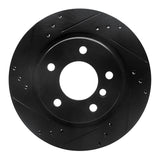 R1 Concepts 99-06 BMW 323I Rear Left Drilled & Slotted Black Brake Rotor by R1 Concepts RNC-633-31047L