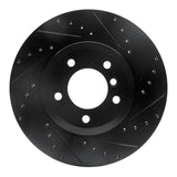 R1 Concepts 01-08 BMW 330I Front Right Drilled & Slotted Black Brake Rotor by R1 Concepts RNC-633-31048R