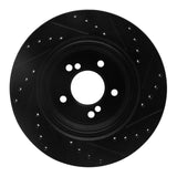 R1 Concepts 00-06 BMW M5 Rear Left Drilled & Slotted Black Brake Rotor by R1 Concepts RNC-633-31050L