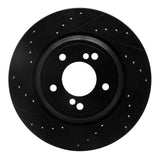 R1 Concepts 00-06 BMW M5 Rear Left Drilled & Slotted Black Brake Rotor by R1 Concepts RNC-633-31050L