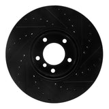 R1 Concepts 00-03 BMW 540I Front Left Drilled & Slotted Black Brake Rotor by R1 Concepts RNC-633-31051L