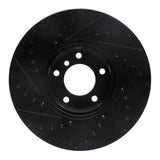 R1 Concepts 00-03 BMW 530I Front Right Drilled & Slotted Black Brake Rotor by R1 Concepts RNC-633-31051R