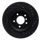 R1 Concepts 01-06 BMW 330CI Rear Left Drilled & Slotted Black Brake Rotor by R1 Concepts RNC-633-31053L