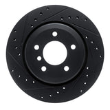 R1 Concepts 01-06 BMW 330CI Rear Left Drilled & Slotted Black Brake Rotor by R1 Concepts RNC-633-31053L