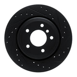 R1 Concepts 01-06 BMW 330I Rear Right Drilled & Slotted Black Brake Rotor by R1 Concepts RNC-633-31053R