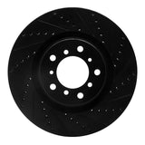 R1 Concepts 01-06 BMW M3 Left Front Drilled & Slotted Black Brake Rotor by R1 Concepts RNC-633-31054D