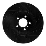 R1 Concepts 02-05 BMW 760LI Rear Left Drilled & Slotted Black Brake Rotor by R1 Concepts RNC-633-31059L