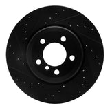 R1 Concepts 02-05 BMW 760LI Rear Left Drilled & Slotted Black Brake Rotor by R1 Concepts RNC-633-31059L