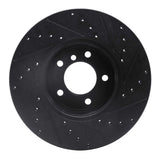 R1 Concepts 04-10 BMW 528XI Front Left Drilled & Slotted Black Brake Rotor by R1 Concepts RNC-633-31062L