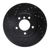 R1 Concepts 04-10 BMW 528XI Front Left Drilled & Slotted Black Brake Rotor by R1 Concepts RNC-633-31062L