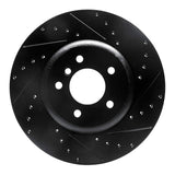 R1 Concepts 04-10 BMW 650I Convertible Rear Right Drilled & Slotted Black Brake Rotor by R1 Concepts RNC-633-31064R