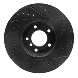 R1 Concepts 04-10 BMW 525i (Mexico) Front Left Drilled & Slotted Black Brake Rotor by R1 Concepts RNC-633-31065L