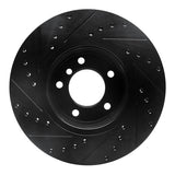 R1 Concepts 04-10 BMW 525i (Mexico) Front Right Drilled & Slotted Black Brake Rotor by R1 Concepts RNC-633-31065R