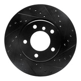 R1 Concepts 04-10 BMW 525i (Mexico) Front Right Drilled & Slotted Black Brake Rotor by R1 Concepts RNC-633-31065R