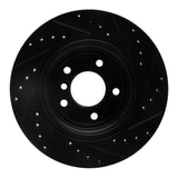 R1 Concepts 04-10 BMW 525I (USA/Canada) Rear Left Drilled & Slotted Black Brake Rotor by R1 Concepts RNC-633-31066L