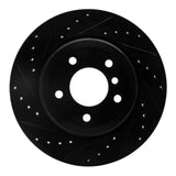 R1 Concepts 04-10 BMW 525I (USA/Canada) Rear Left Drilled & Slotted Black Brake Rotor by R1 Concepts RNC-633-31066L