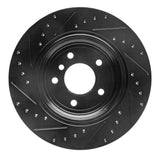 R1 Concepts 04-10 BMW 530I Rear Right Drilled & Slotted Black Brake Rotor by R1 Concepts RNC-633-31066R