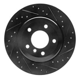 R1 Concepts 04-10 BMW 530I Rear Right Drilled & Slotted Black Brake Rotor by R1 Concepts RNC-633-31066R