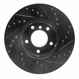 R1 Concepts 06-13 BMW 125i (Mexico) Front Left Drilled & Slotted Black Brake Rotor by R1 Concepts RNC-633-31067L