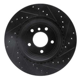 R1 Concepts 06-15 BMW 335XI Rear Left Drilled & Slotted Black Brake Rotor by R1 Concepts RNC-633-31070L