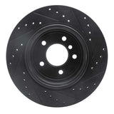 R1 Concepts 06-10 BMW 528I xDrive Rear Left Drilled & Slotted Black Brake Rotor by R1 Concepts RNC-633-31075L