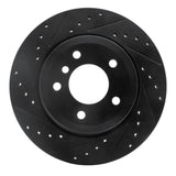 R1 Concepts 06-10 BMW 528I xDrive Rear Left Drilled & Slotted Black Brake Rotor by R1 Concepts RNC-633-31075L