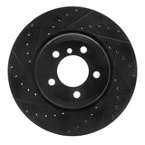 R1 Concepts 05-08 BMW 760I Rear Left Drilled & Slotted Black Brake Rotor by R1 Concepts RNC-633-31076L