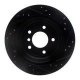 R1 Concepts 06-15 BMW X1 Rear Left Drilled & Slotted Black Brake Rotor by R1 Concepts RNC-633-31081L