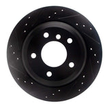 R1 Concepts 06-15 BMW X1 Rear Left Drilled & Slotted Black Brake Rotor by R1 Concepts RNC-633-31081L