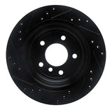 R1 Concepts 06-15 BMW X1 Rear Right Drilled & Slotted Black Brake Rotor by R1 Concepts RNC-633-31081R
