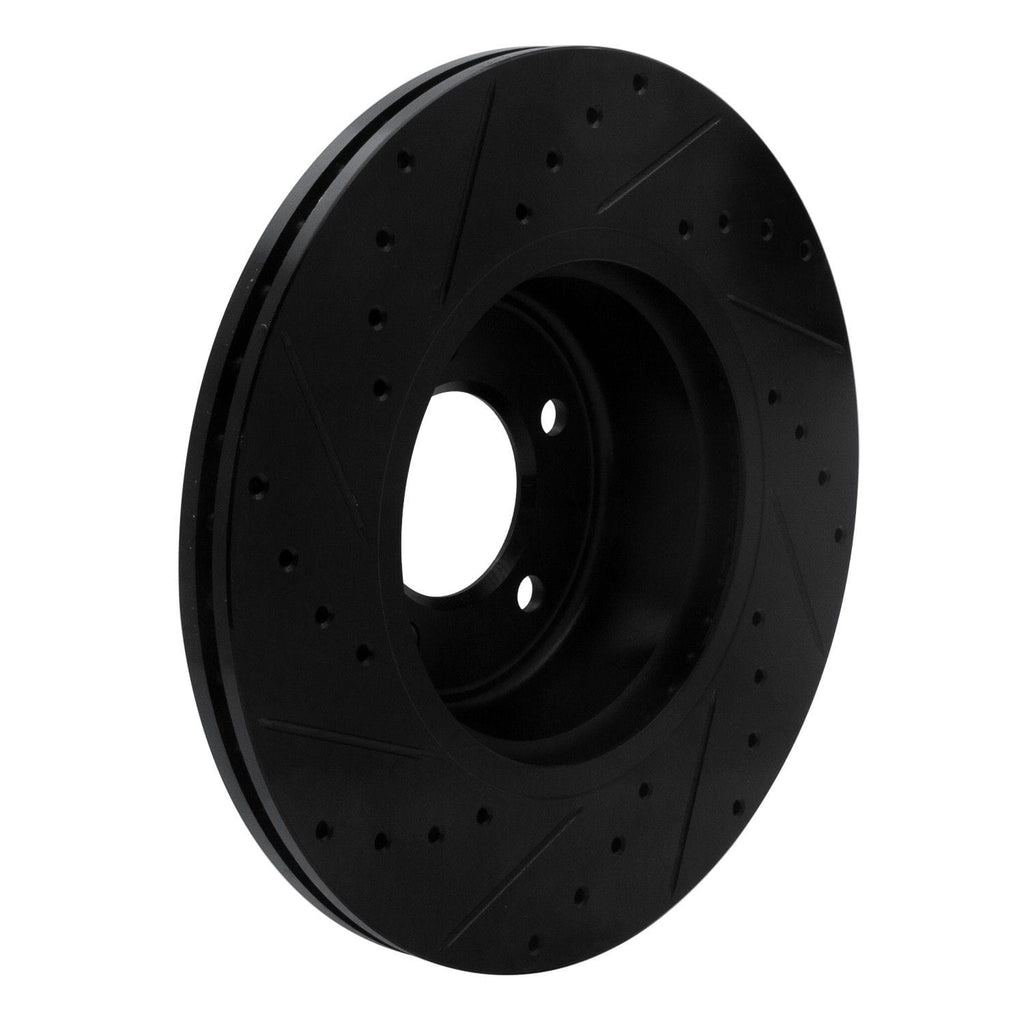R1 Concepts 06-13 BMW 135IS Front Right Drilled & Slotted Black Brake ...