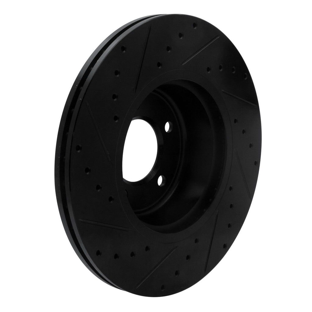 R1 Concepts 06-13 BMW 135IS Front Right Drilled & Slotted Black Brake ...