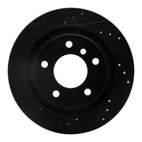 R1 Concepts 08-13 BMW 128I Rear Left Drilled & Slotted Black Brake Rotor by R1 Concepts RNC-633-31088L