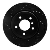 R1 Concepts 08-13 BMW 135I Rear Left Drilled & Slotted Black Brake Rotor by R1 Concepts RNC-633-31090L