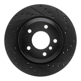 R1 Concepts 08-13 BMW 135IS Rear Right Drilled & Slotted Black Brake Rotor by R1 Concepts RNC-633-31090R