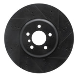 R1 Concepts 09-17 BMW 550I GT Right Front Drilled & Slotted Black Brake Rotor by R1 Concepts RNC-633-31093D