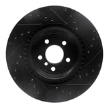R1 Concepts 09-19 BMW 750LI Rear Left Drilled & Slotted Black Brake Rotor by R1 Concepts RNC-633-31095L
