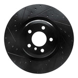 R1 Concepts 09-19 BMW 750LI Rear Left Drilled & Slotted Black Brake Rotor by R1 Concepts RNC-633-31095L