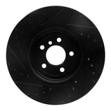 R1 Concepts 11-19 BMW ActiveHybrid 5 Front Right Drilled & Slotted Black Brake Rotor by R1 Concepts RNC-633-31097R