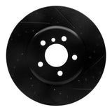 R1 Concepts 11-19 BMW ActiveHybrid 5 Front Right Drilled & Slotted Black Brake Rotor by R1 Concepts RNC-633-31097R