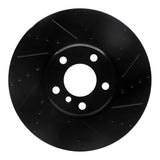 R1 Concepts 10-18 BMW 550I Left Front Drilled & Slotted Black Brake Rotor by R1 Concepts RNC-633-31099D