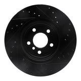 R1 Concepts 11-16 BMW 528I xDrive Front Left Drilled & Slotted Black Brake Rotor by R1 Concepts RNC-633-31103L